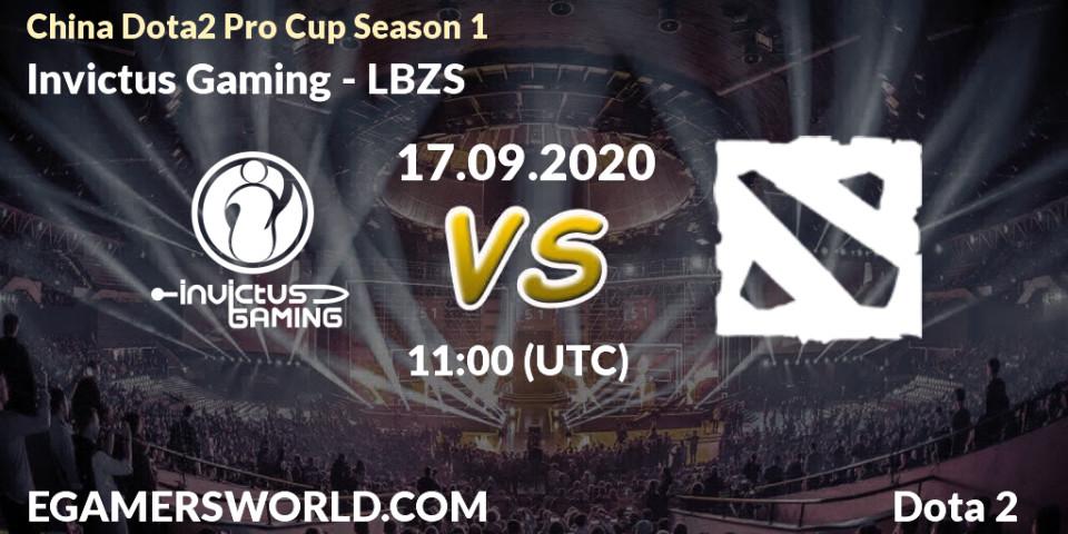 Prognoza Invictus Gaming - LBZS. 17.09.2020 at 11:22, Dota 2, China Dota2 Pro Cup Season 1