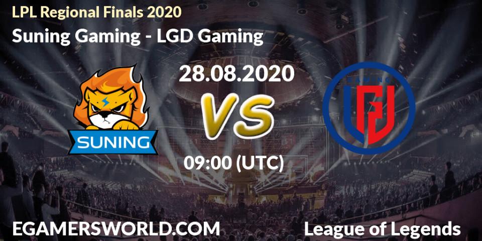 Prognoza Suning Gaming - LGD Gaming. 28.08.2020 at 07:26, LoL, LPL Regional Finals 2020