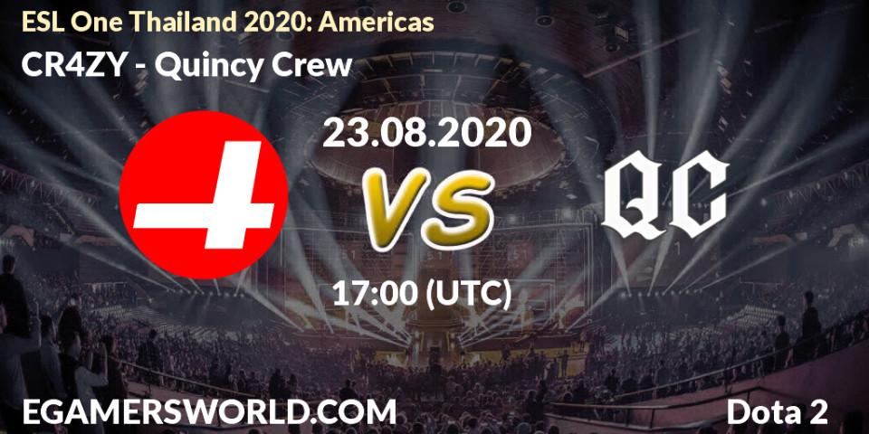 Prognoza CR4ZY - Quincy Crew. 23.08.2020 at 17:00, Dota 2, ESL One Thailand 2020: Americas