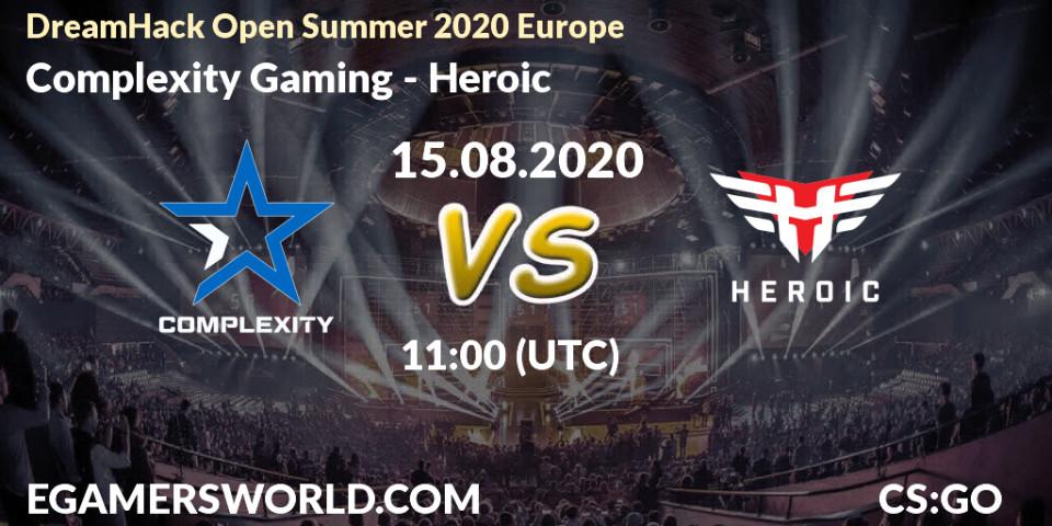 Prognoza Complexity Gaming - Heroic. 15.08.2020 at 11:00, Counter-Strike (CS2), DreamHack Open Summer 2020 Europe