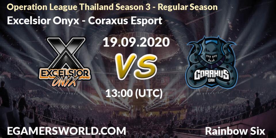 Prognoza Excelsior Onyx - Coraxus Esport. 19.09.2020 at 13:00, Rainbow Six, Operation League Thailand Season 3 - Regular Season