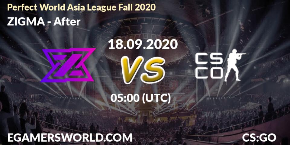 Prognoza ZIGMA - After. 18.09.2020 at 05:00, Counter-Strike (CS2), Perfect World Asia League Fall 2020