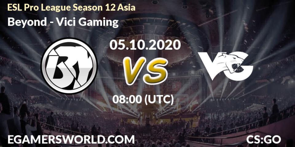 Prognoza Beyond - Vici Gaming. 05.10.2020 at 08:45, Counter-Strike (CS2), ESL Pro League Season 12 Asia
