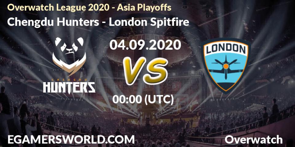 Prognoza Chengdu Hunters - London Spitfire. 04.09.2020 at 09:00, Overwatch, Overwatch League 2020 - Asia Playoffs