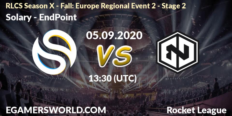 Prognoza Solary - EndPoint. 05.09.2020 at 13:30, Rocket League, RLCS Season X - Fall: Europe Regional Event 2 - Stage 2