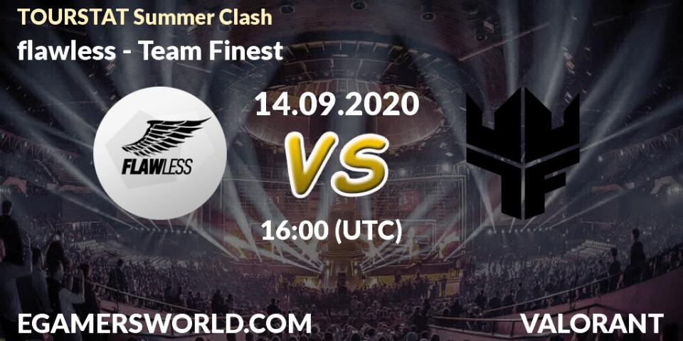Prognoza flawless - Team Finest. 14.09.2020 at 16:00, VALORANT, TOURSTAT Summer Clash
