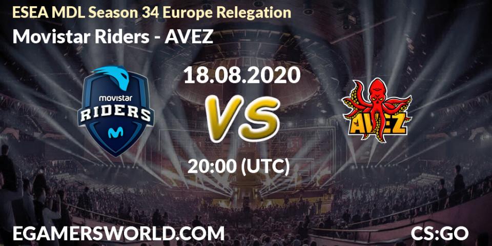 Prognoza Movistar Riders - AVEZ. 18.08.2020 at 19:00, Counter-Strike (CS2), ESEA MDL Season 34 Europe Relegation