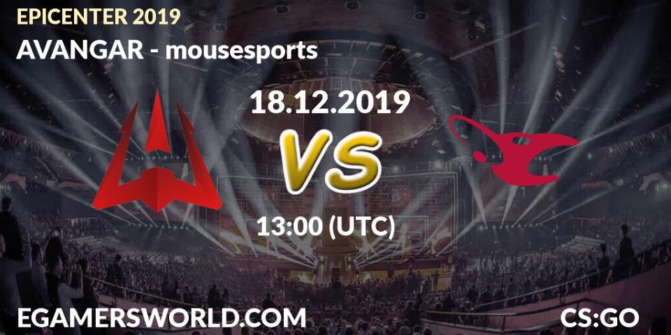 Prognoza Virtus.pro - mousesports. 18.12.2019 at 12:30, Counter-Strike (CS2), EPICENTER 2019