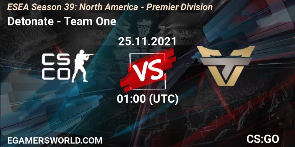 Prognoza Detonate - Team One. 08.12.2021 at 01:00, Counter-Strike (CS2), ESEA Season 39: North America - Premier Division