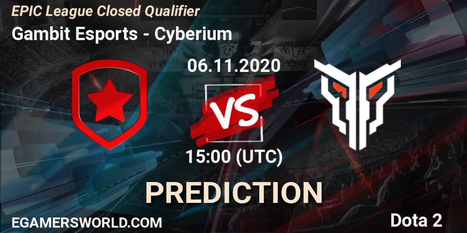 Prognoza Gambit Esports - Cyberium. 06.11.2020 at 13:59, Dota 2, EPIC League Closed Qualifier