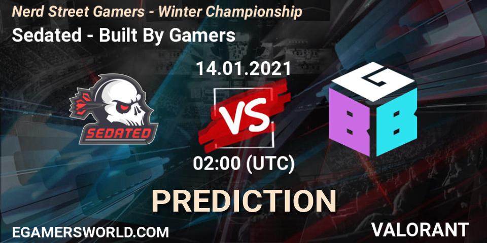 Prognoza Sedated - Built By Gamers. 14.01.2021 at 02:00, VALORANT, Nerd Street Gamers - Winter Championship