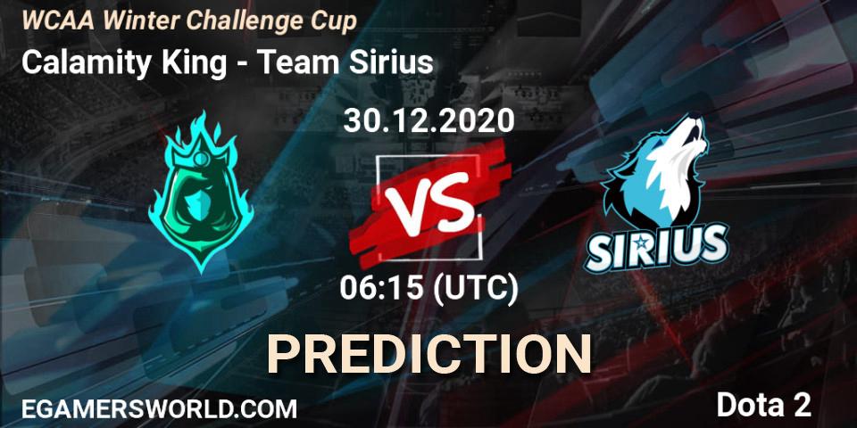 Prognoza Calamity King - Team Sirius. 30.12.20, Dota 2, WCAA Winter Challenge Cup