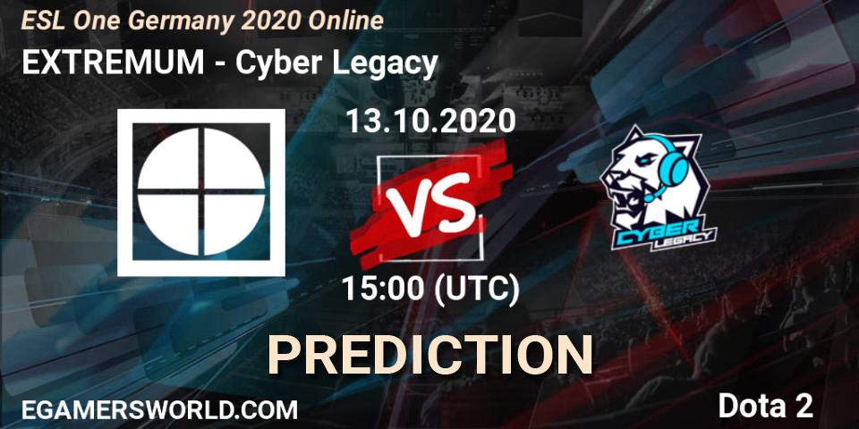 Prognoza EXTREMUM - Cyber Legacy. 13.10.2020 at 15:01, Dota 2, ESL One Germany 2020 Online