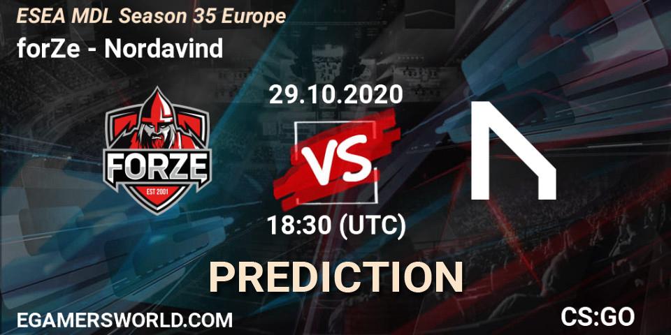 Prognoza forZe - Nordavind. 29.10.2020 at 18:30, Counter-Strike (CS2), ESEA MDL Season 35 Europe
