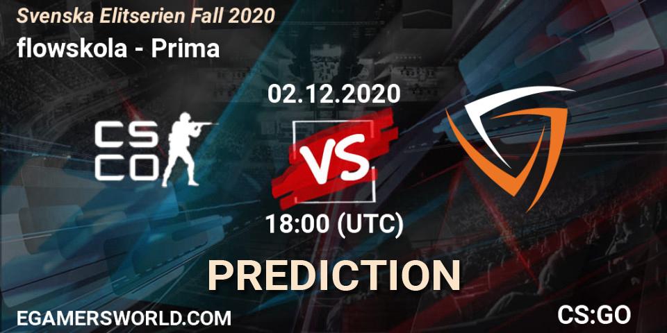 Prognoza flowskola - Prima. 02.12.2020 at 18:00, Counter-Strike (CS2), Svenska Elitserien Fall 2020