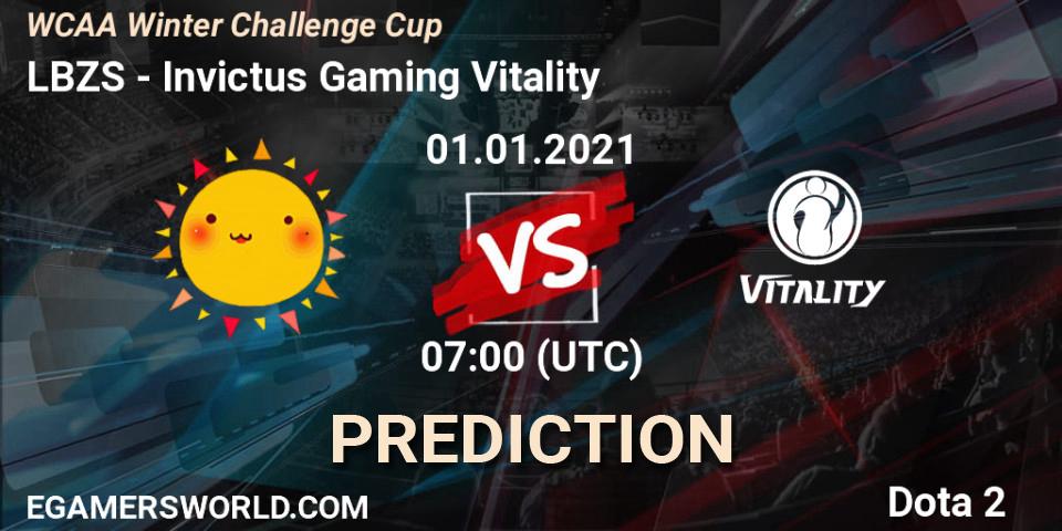 Prognoza LBZS - Invictus Gaming Vitality. 01.01.2021 at 08:04, Dota 2, WCAA Winter Challenge Cup