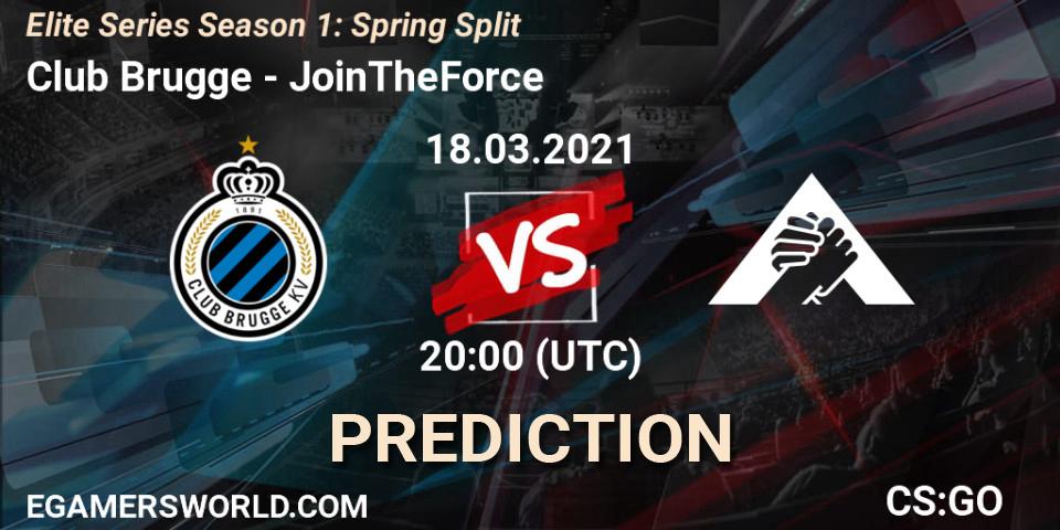 Prognoza Club Brugge - JoinTheForce. 19.03.2021 at 20:00, Counter-Strike (CS2), Elite Series Season 1: Spring Split