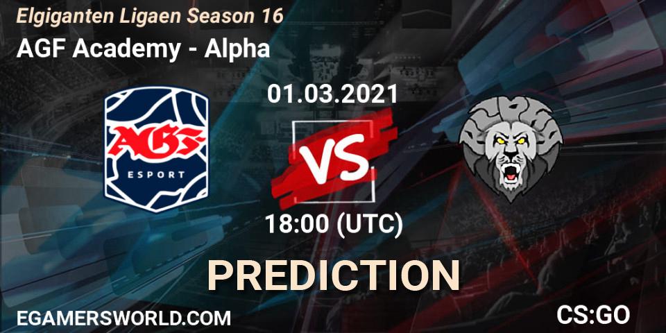 Prognoza AGF Academy - Alpha. 01.03.2021 at 18:00, Counter-Strike (CS2), Elgiganten Ligaen Season 16