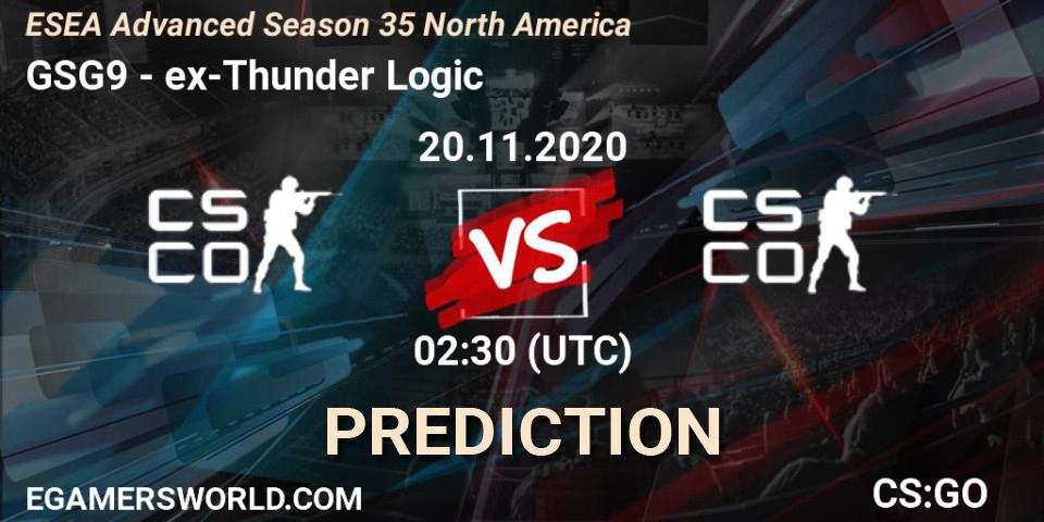 Prognoza GSG9 - ex-Thunder Logic. 21.11.2020 at 02:00, Counter-Strike (CS2), ESEA Advanced Season 35 North America