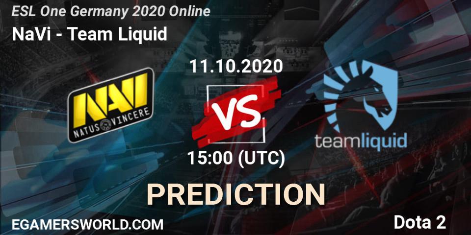 Prognoza NaVi - Team Liquid. 11.10.2020 at 15:42, Dota 2, ESL One Germany 2020 Online
