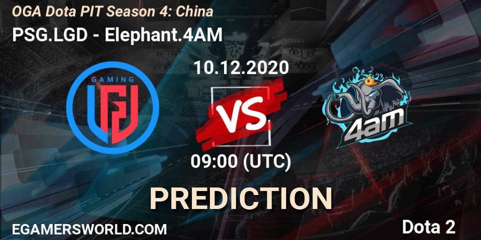 Prognoza PSG.LGD - Elephant.4AM. 10.12.2020 at 09:24, Dota 2, OGA Dota PIT Season 4: China