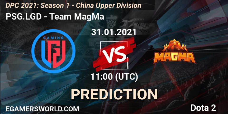 Prognoza PSG.LGD - Team MagMa. 31.01.2021 at 11:38, Dota 2, DPC 2021: Season 1 - China Upper Division