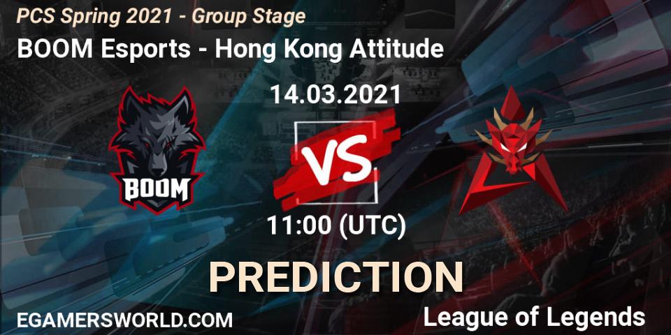 Prognoza BOOM Esports - Hong Kong Attitude. 14.03.2021 at 11:00, LoL, PCS Spring 2021 - Group Stage