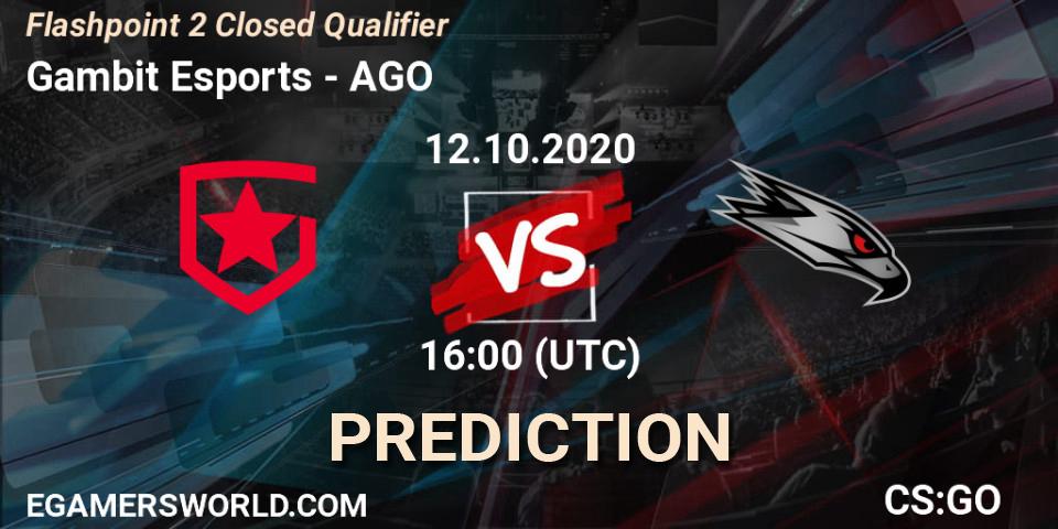 Prognoza Gambit Esports - AGO. 12.10.20, CS2 (CS:GO), Flashpoint 2 Closed Qualifier