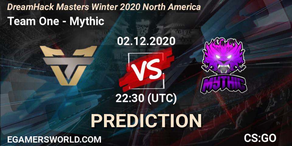 Prognoza Team One - Mythic. 02.12.2020 at 22:30, Counter-Strike (CS2), DreamHack Masters Winter 2020 North America