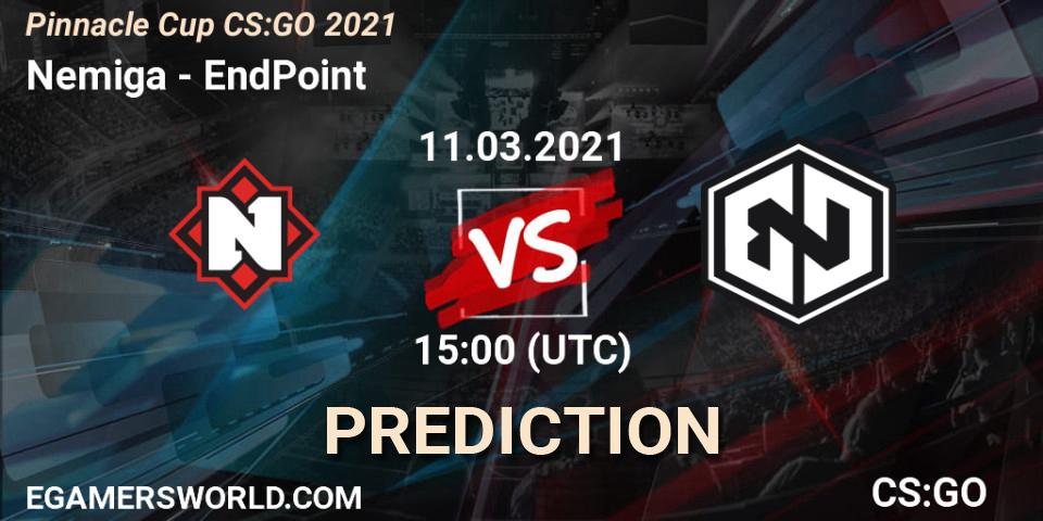 Prognoza Nemiga - EndPoint. 11.03.2021 at 15:00, Counter-Strike (CS2), Pinnacle Cup #1