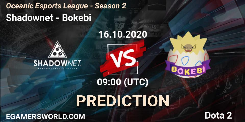 Prognoza Shadownet - Bokebi. 16.10.2020 at 09:22, Dota 2, Oceanic Esports League - Season 2