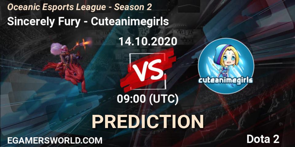 Prognoza Sincerely Fury - Cuteanimegirls. 14.10.2020 at 09:05, Dota 2, Oceanic Esports League - Season 2