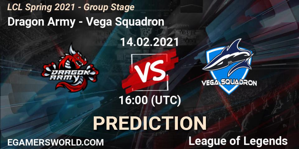 Prognoza Dragon Army - Vega Squadron. 14.02.2021 at 16:00, LoL, LCL Spring 2021 - Group Stage