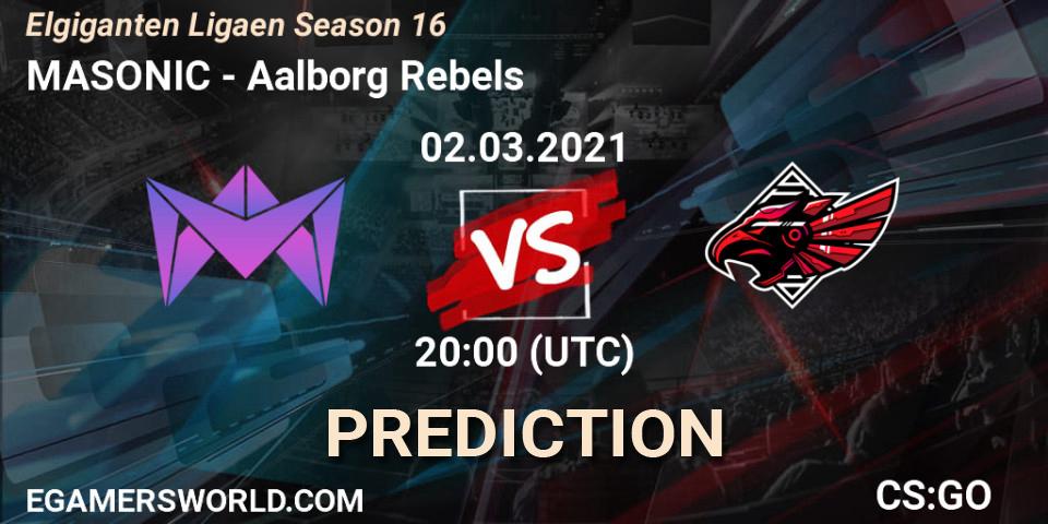 Prognoza MASONIC - Aalborg Rebels. 02.03.2021 at 20:00, Counter-Strike (CS2), Elgiganten Ligaen Season 16
