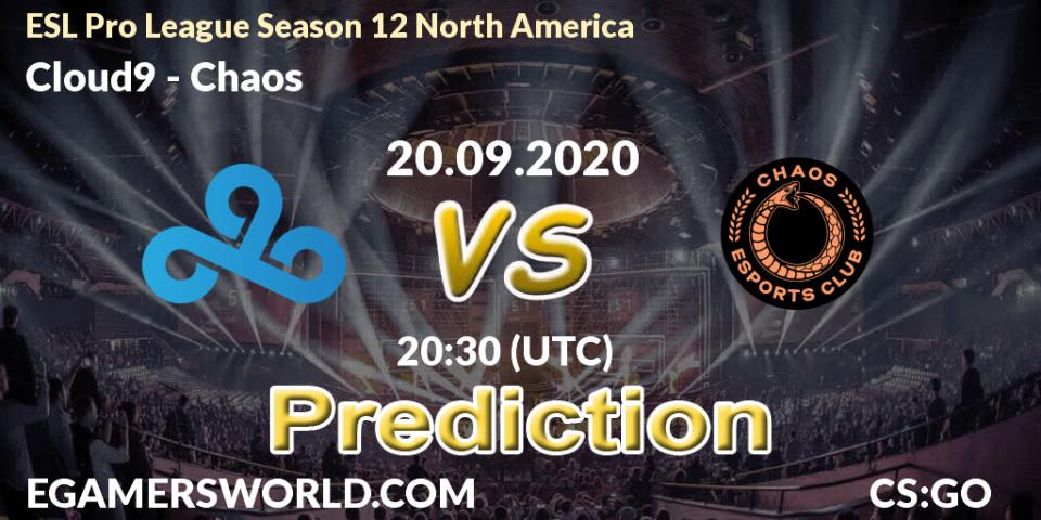 Prognoza Cloud9 - Chaos. 20.09.2020 at 20:30, Counter-Strike (CS2), ESL Pro League Season 12 North America