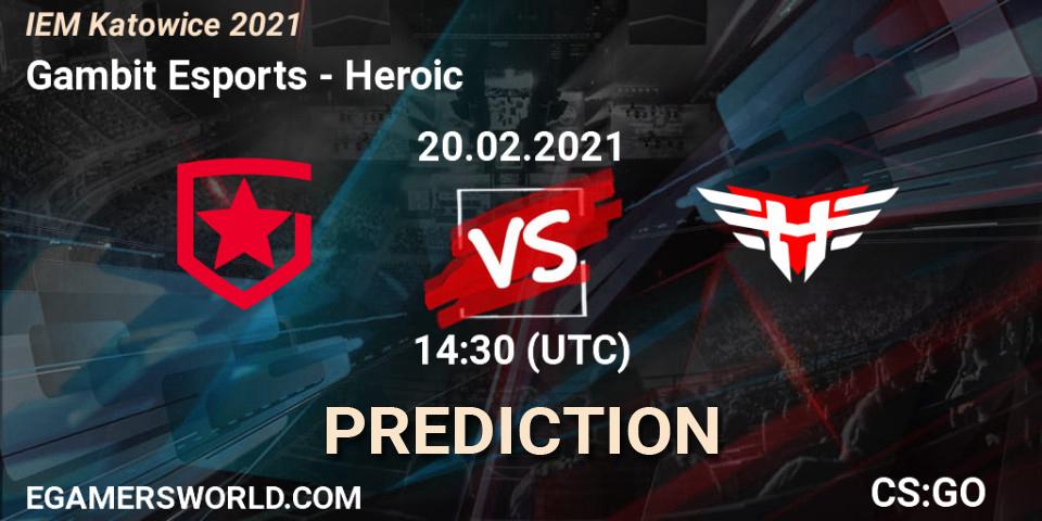 Prognoza Gambit Esports - Heroic. 20.02.21, CS2 (CS:GO), IEM Katowice 2021
