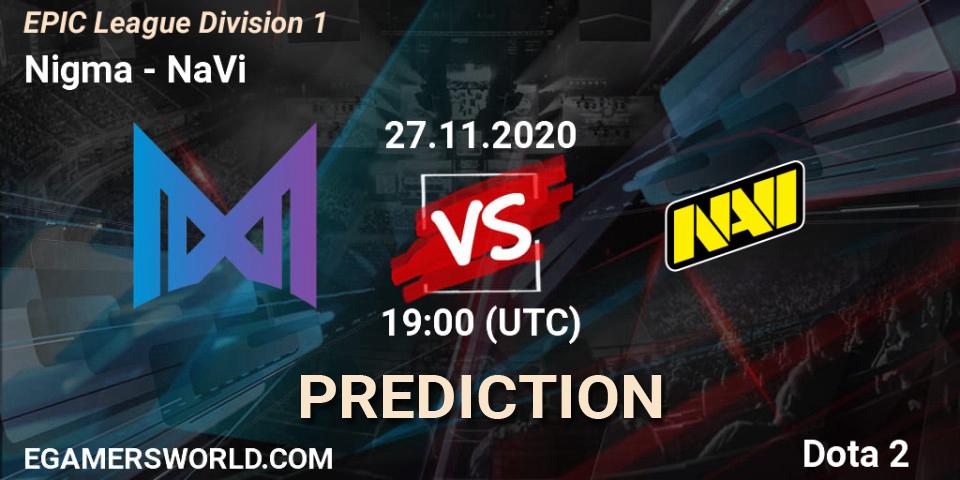 Prognoza Nigma - NaVi. 27.11.2020 at 19:13, Dota 2, EPIC League Division 1