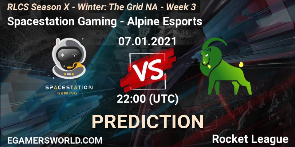 Prognoza Spacestation Gaming - Alpine Esports. 14.01.2021 at 22:00, Rocket League, RLCS Season X - Winter: The Grid NA - Week 3