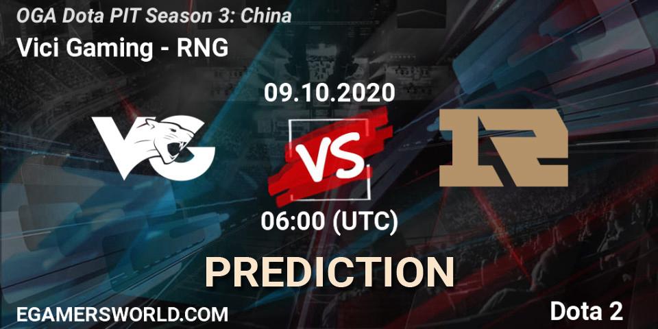 Prognoza Vici Gaming - RNG. 09.10.2020 at 06:00, Dota 2, OGA Dota PIT Season 3: China