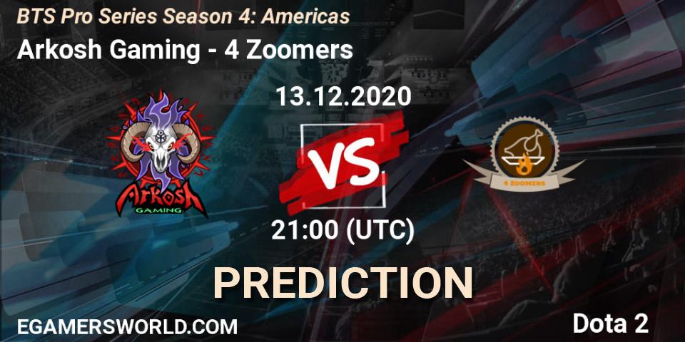Prognoza Arkosh Gaming - 4 Zoomers. 13.12.2020 at 21:06, Dota 2, BTS Pro Series Season 4: Americas