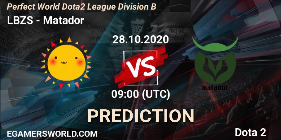 Prognoza LBZS - Matador. 28.10.2020 at 09:03, Dota 2, Perfect World Dota2 League Division B