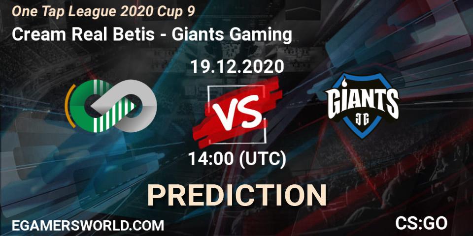 Prognoza Cream Real Betis - Giants Gaming. 19.12.20, CS2 (CS:GO), One Tap League 2020 Cup 9
