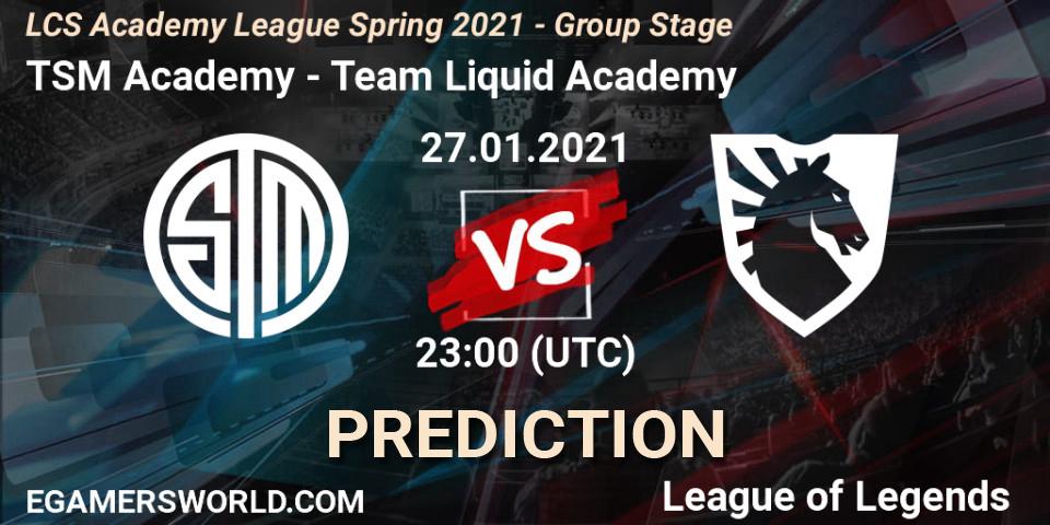 Prognoza TSM Academy - Team Liquid Academy. 27.01.2021 at 23:00, LoL, LCS Academy League Spring 2021 - Group Stage