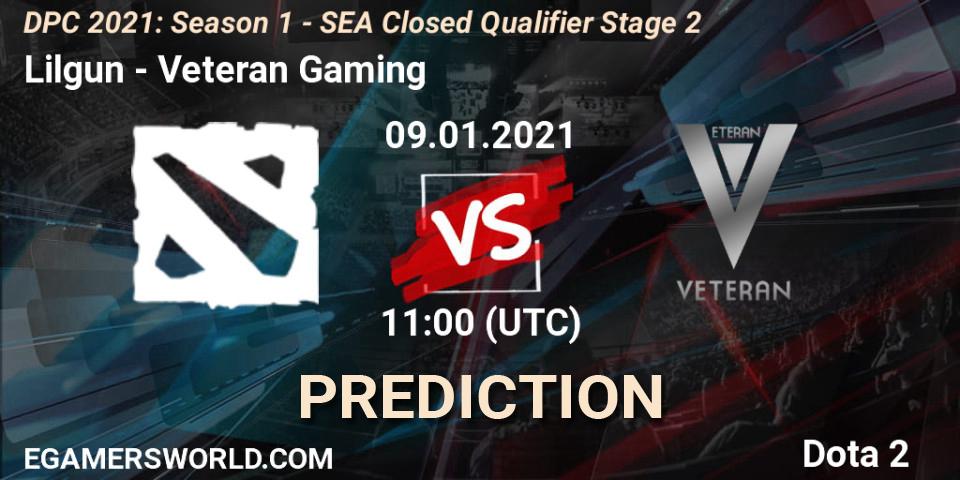 Prognoza Lilgun - Veteran Gaming. 09.01.2021 at 11:32, Dota 2, DPC 2021: Season 1 - SEA Closed Qualifier Stage 2