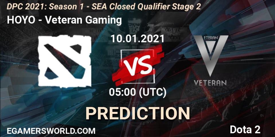 Prognoza HOYO - Veteran Gaming. 10.01.2021 at 05:02, Dota 2, DPC 2021: Season 1 - SEA Closed Qualifier Stage 2