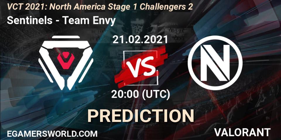 Prognoza Sentinels - Team Envy. 21.02.2021 at 20:00, VALORANT, VCT 2021: North America Stage 1 Challengers 2