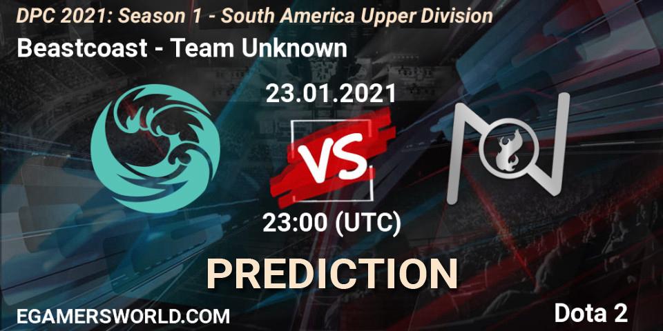 Prognoza Beastcoast - Team Unknown. 23.01.2021 at 23:00, Dota 2, DPC 2021: Season 1 - South America Upper Division