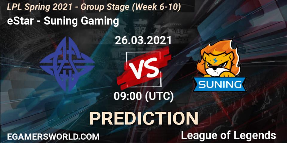 Prognoza eStar - Suning Gaming. 26.03.21, LoL, LPL Spring 2021 - Group Stage (Week 6-10)