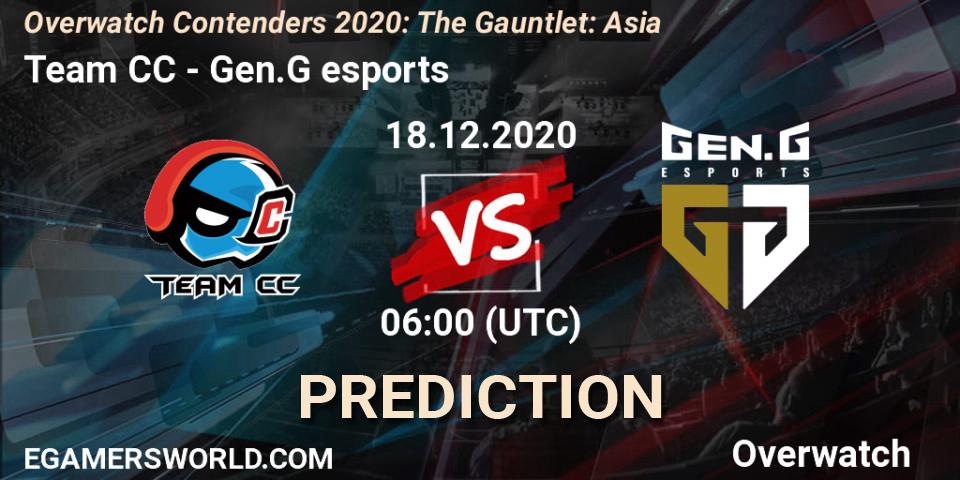 Prognoza Team CC - Gen.G esports. 18.12.20, Overwatch, Overwatch Contenders 2020: The Gauntlet: Asia