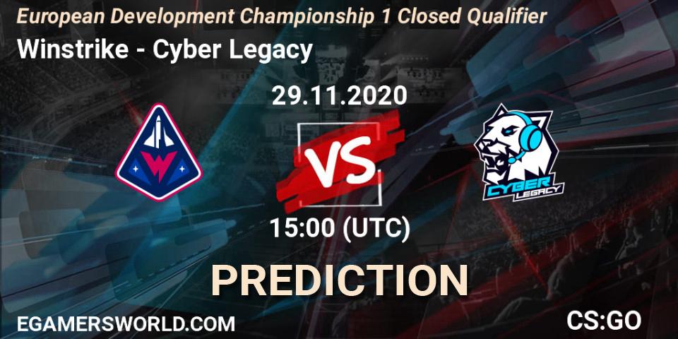 Prognoza Winstrike - Cyber Legacy. 29.11.2020 at 19:25, Counter-Strike (CS2), European Development Championship 1 Closed Qualifier